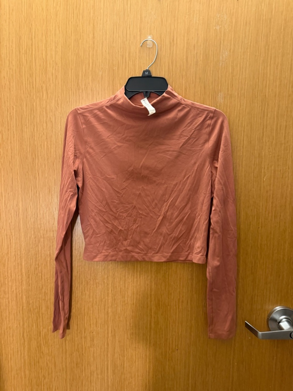Lululemon Long-Sleeve Mock Neck Crop Top - Rust Pink
